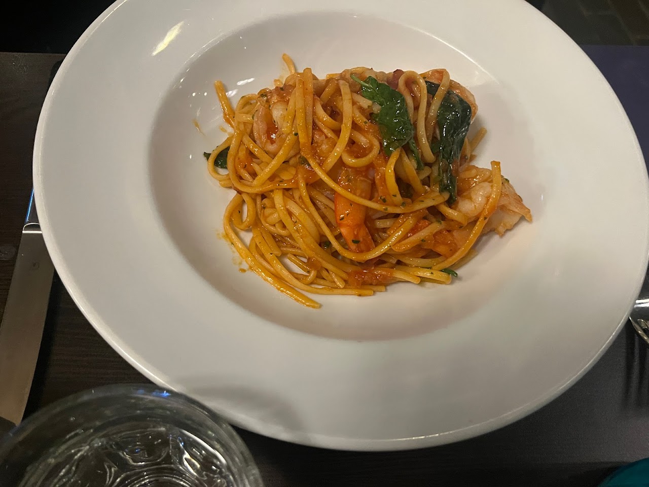 Prawn linguine at The Little Snail Restaurant